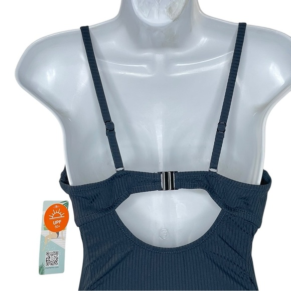 Charmo Ruched One Piece Swimsuit V Neck Monokini Bath Suit Tie Side Swimwear - Picture 9 of 12